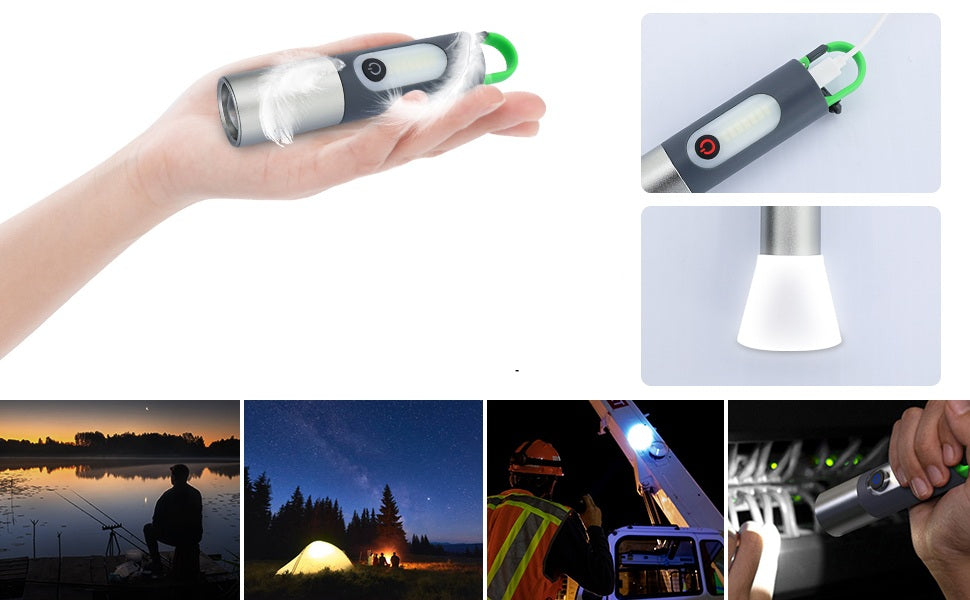 Torcia LED Ricaricabile con Zoom Luce Laser Compatta Portatile - Vesarelli