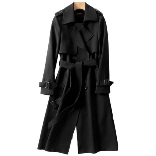 Trench Lungo Donna Elegante in Stile Vintage, Soprabito Donna Raffinato per Inverno 1