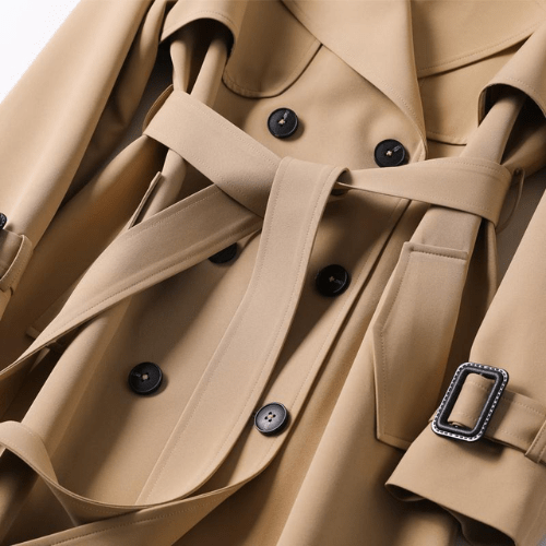 Trench Lungo Donna Elegante in Stile Vintage, Soprabito Donna Raffinato per Inverno 5