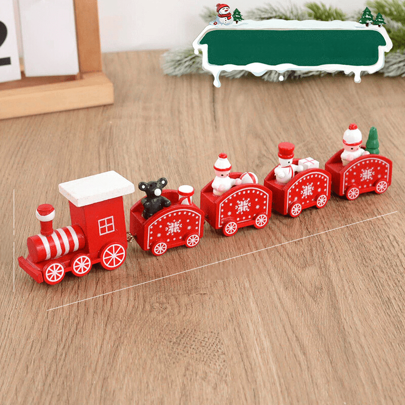 Trenino di Natale | Decorazioni natalizie in legno da esporre sul tavolo 1