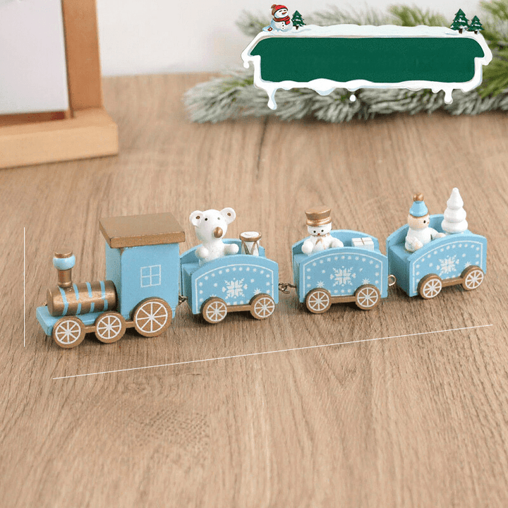 Trenino di Natale | Decorazioni natalizie in legno da esporre sul tavolo 2