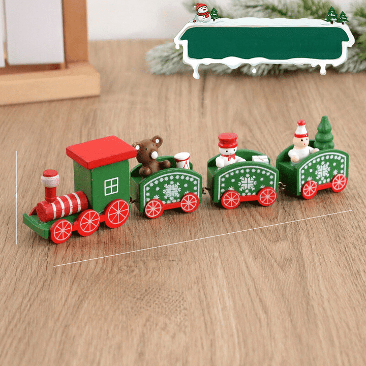 Trenino di Natale | Decorazioni natalizie in legno da esporre sul tavolo 3