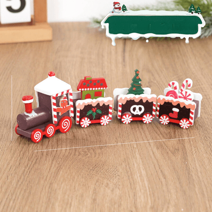 Trenino di Natale | Decorazioni natalizie in legno da esporre sul tavolo 4
