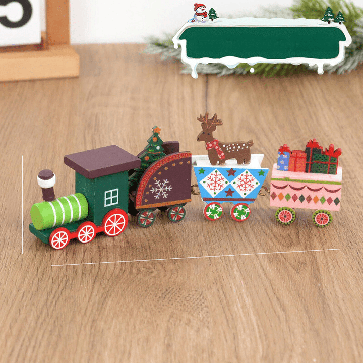 Trenino di Natale | Decorazioni natalizie in legno da esporre sul tavolo 5