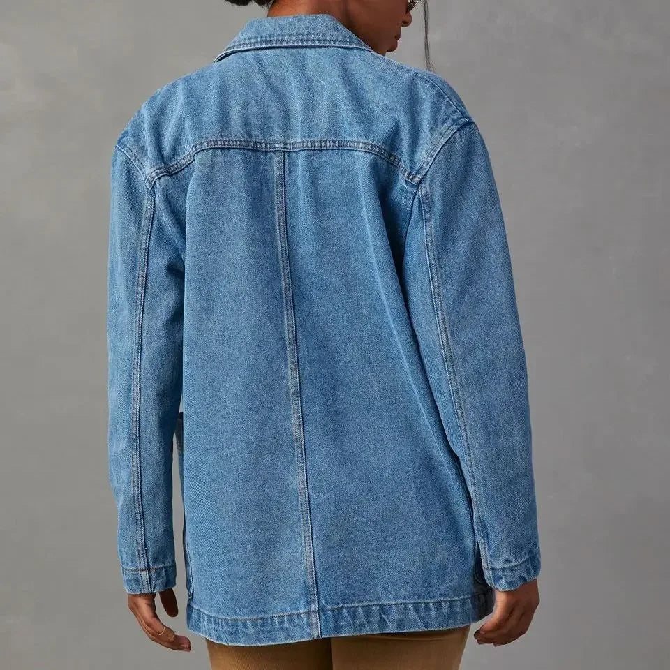 Blazer Donna in Denim Taglio Classico