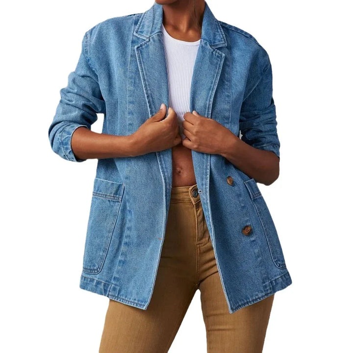 Blazer Donna in Denim Taglio Classico