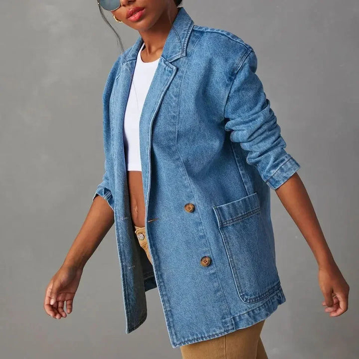 Blazer Donna in Denim Taglio Classico