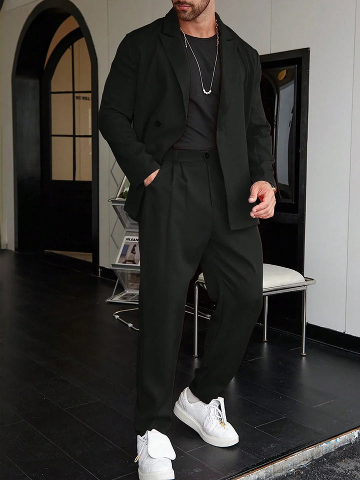 Completo Uomo Blazer con Revers a Punta e Pantaloni Slim Fit - Vesarelli