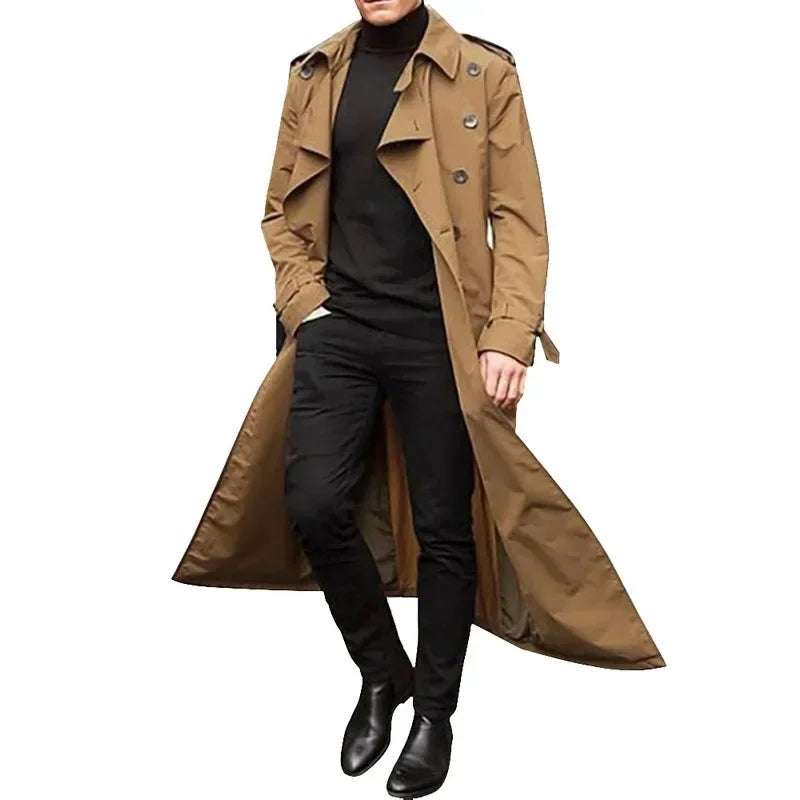 Trench Uomo Casual Vestibilità Regular