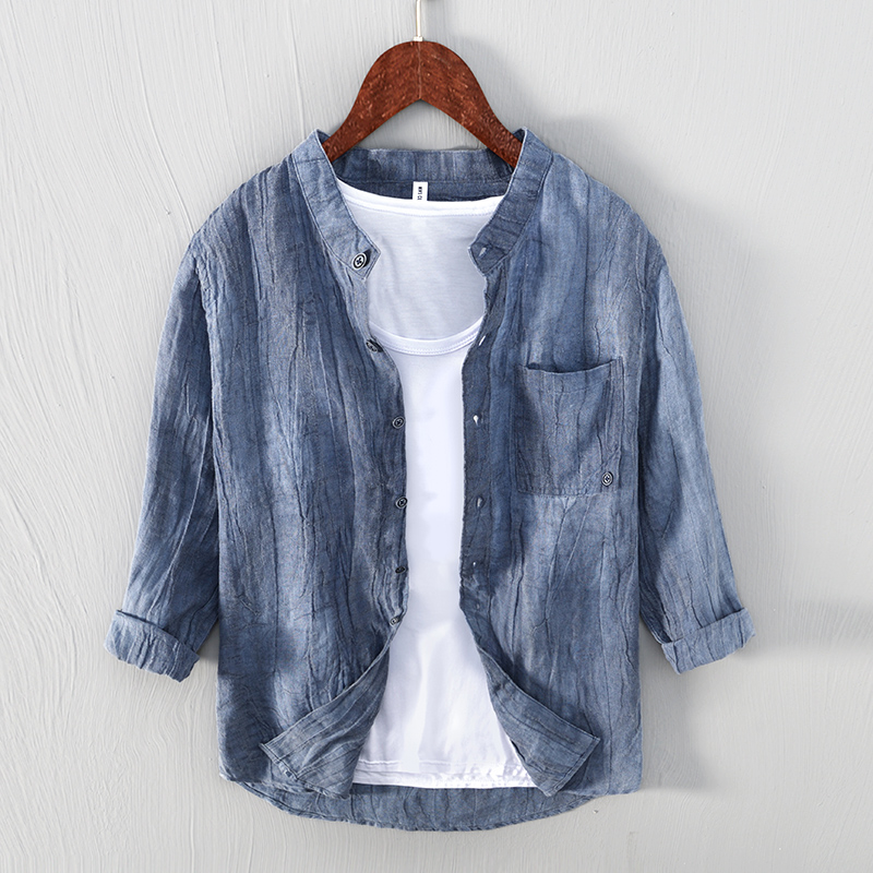 Camicia Uomo in Lino Manica Lunga Casual - Vesarelli