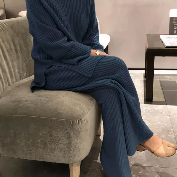 Set Casual Uomo Maglione e Pantaloni Lavorati a Maglia Comodi