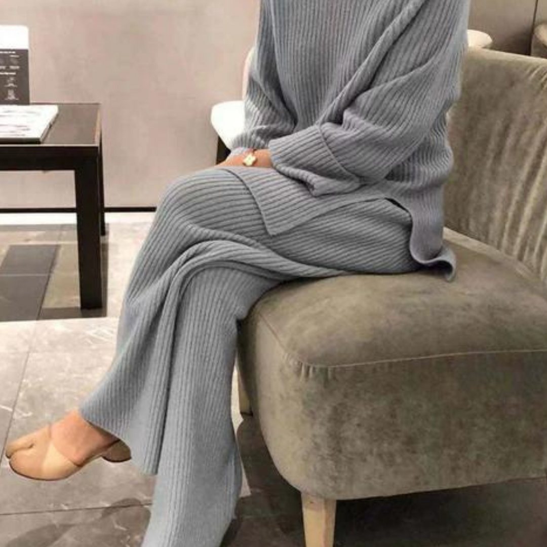 Set Casual Uomo Maglione e Pantaloni Lavorati a Maglia Comodi