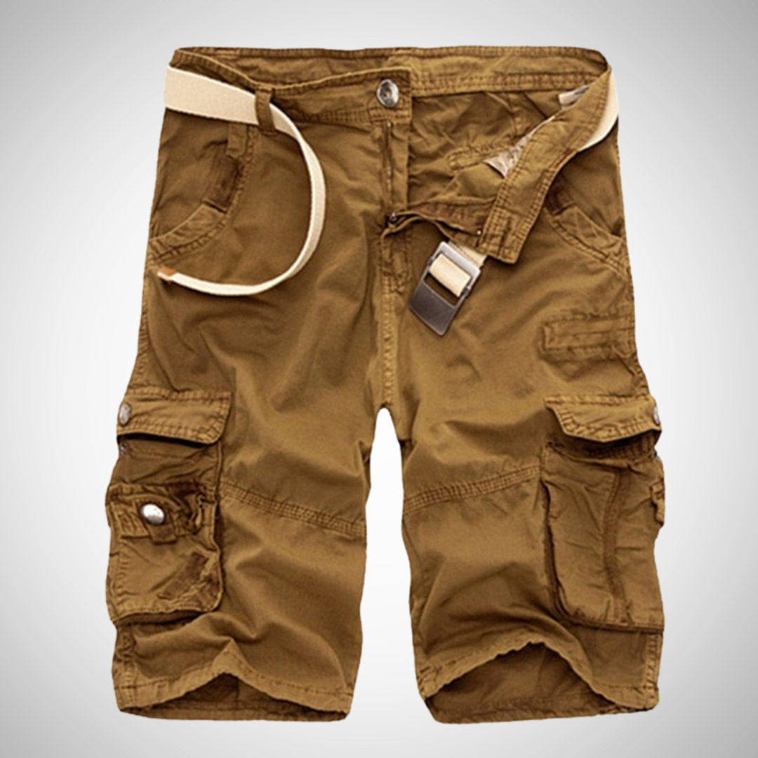 Bermuda Cargo Uomo Cotone Multitasche con Cintura