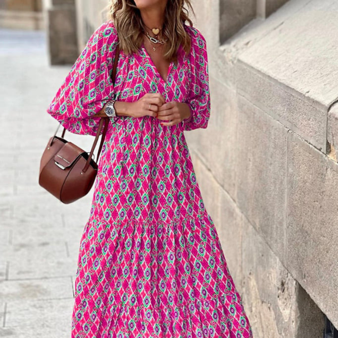 Abito Maxi Donna Floreale Stile Boho