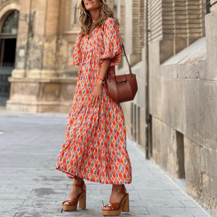 Abito Maxi Donna Floreale Stile Boho