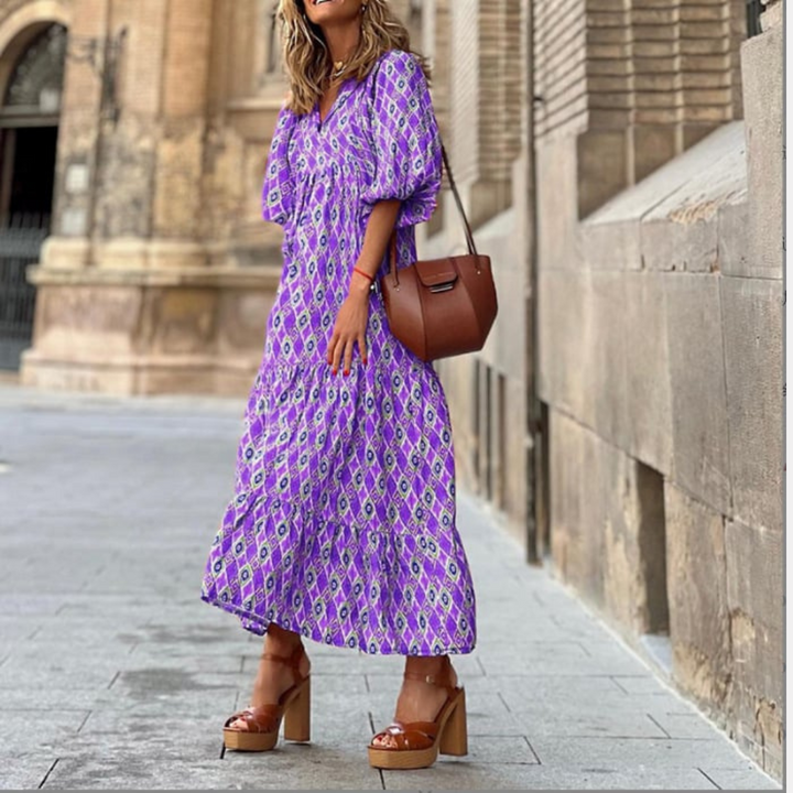 Abito Maxi Donna Floreale Stile Boho