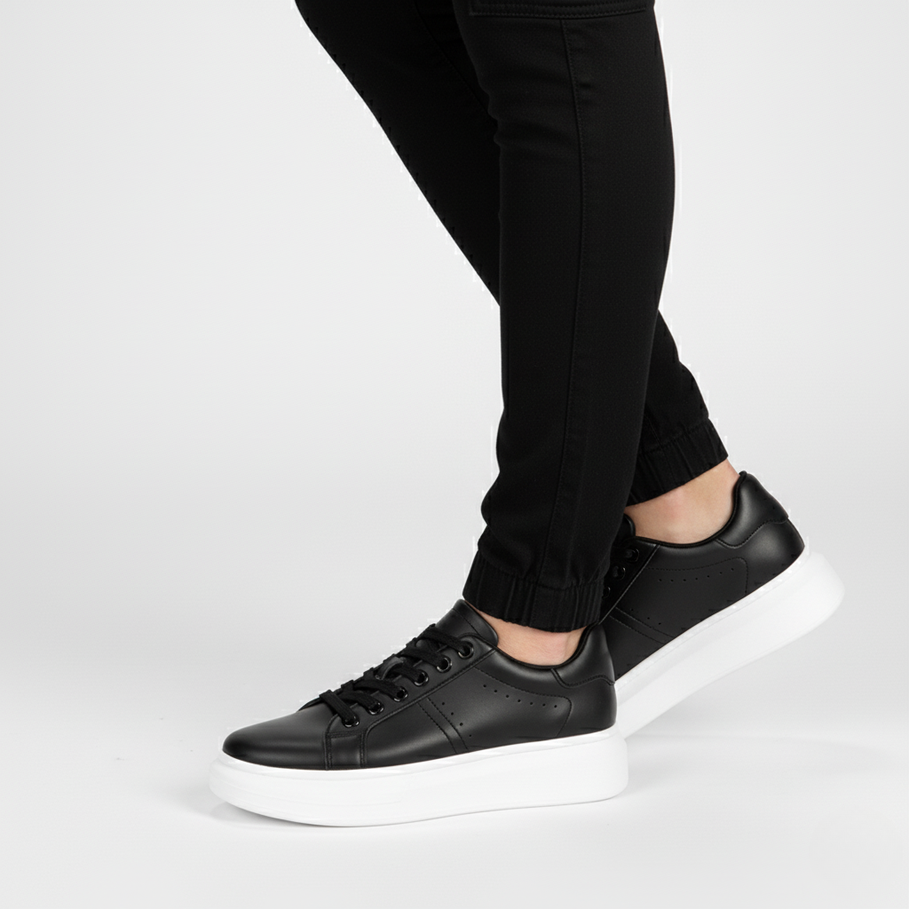 Sneakers Uomo con Rialzo Interno Design Pulito Comfort