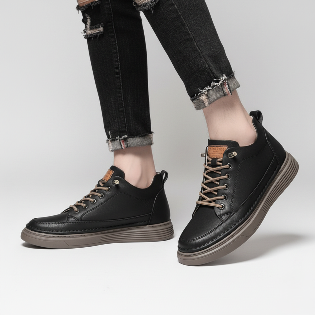 Sneakers Uomo con Rialzo Nascosto Design Minimalista Moderno