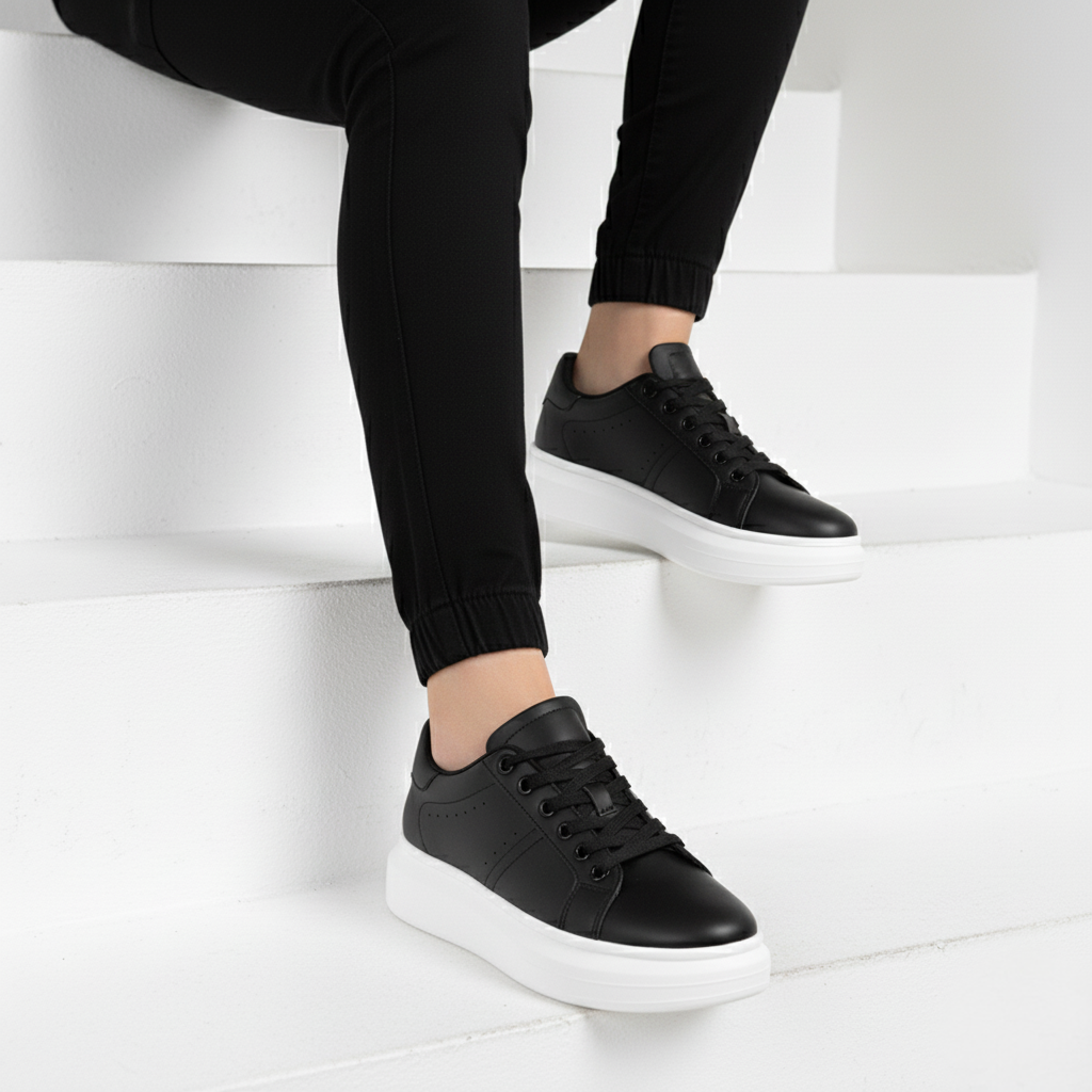 Sneakers Uomo con Rialzo Interno Design Pulito Comfort