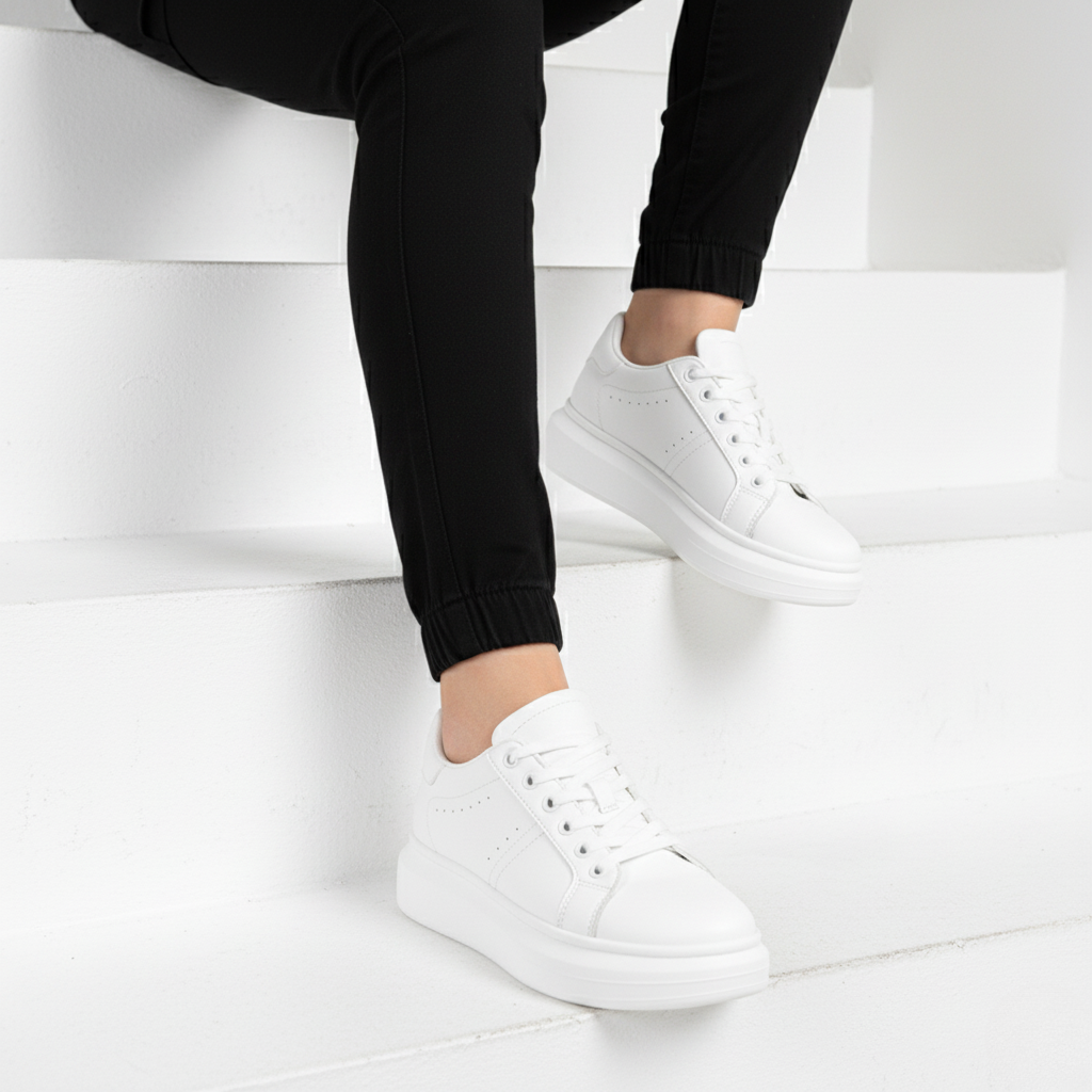 Sneakers Uomo con Rialzo Interno Design Pulito Comfort