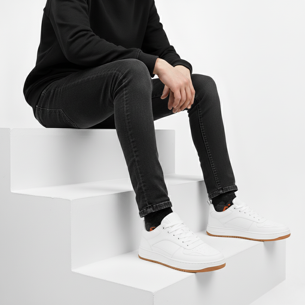 Sneakers Uomo con Rialzo Interno e Suola Robusta Comfort