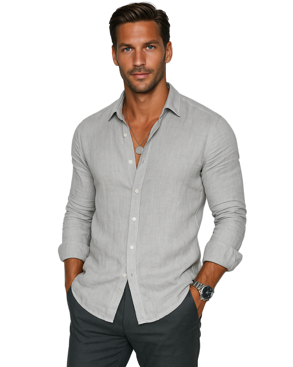Camicia Uomo Casual in Lino Leggera e Versatile