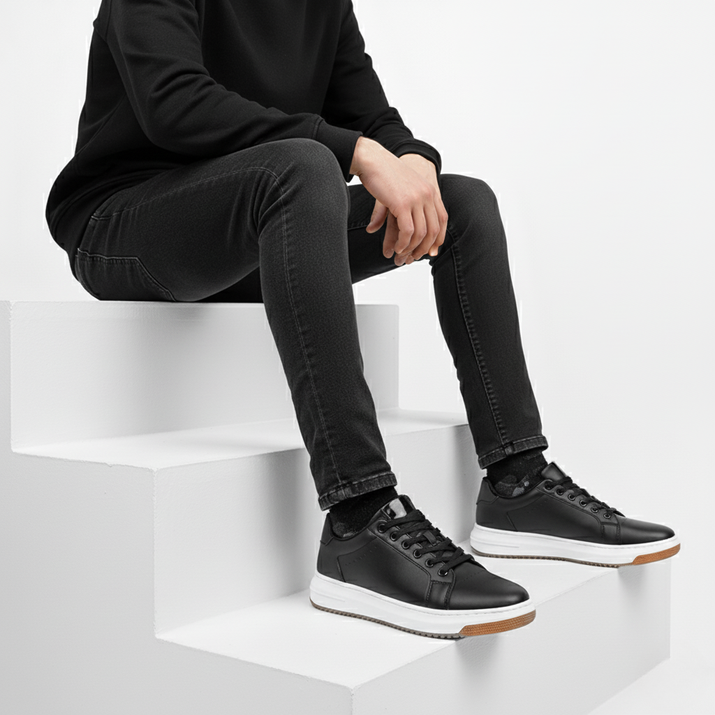 Sneakers Uomo con Rialzo Interno e Suola Robusta Comfort