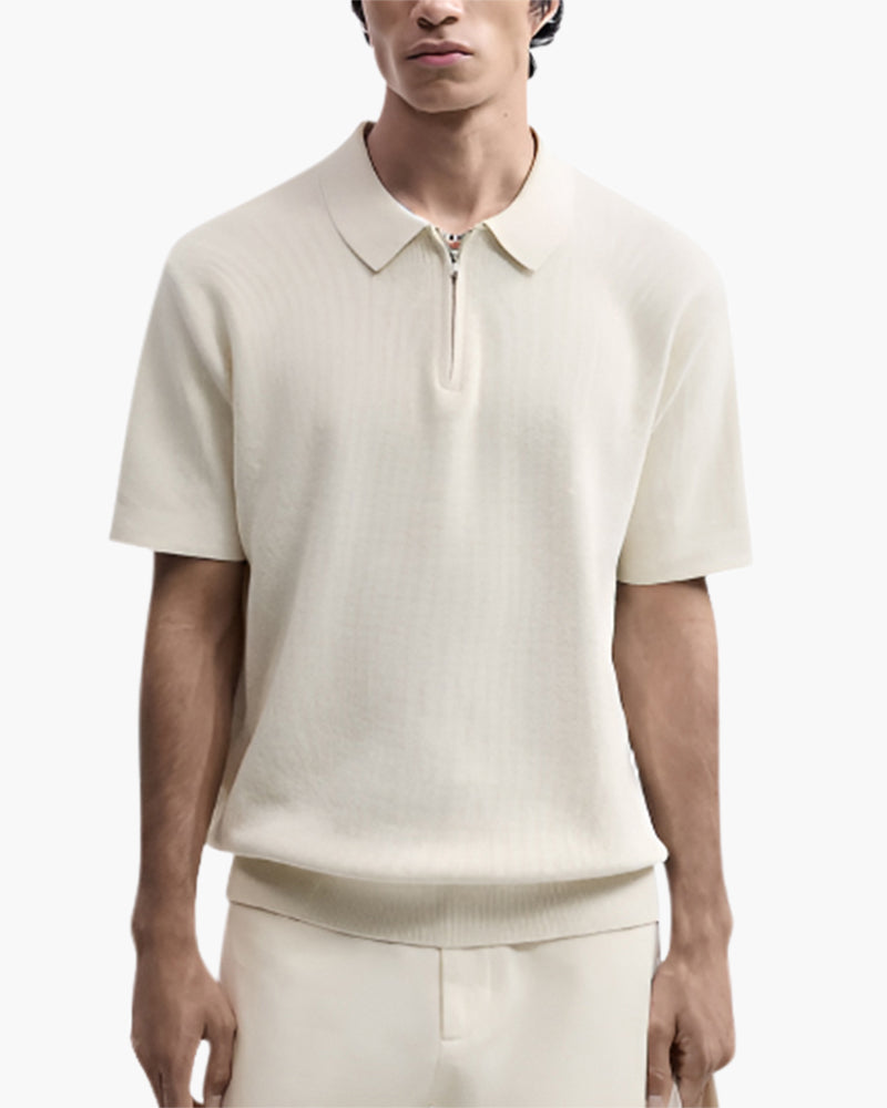 Polo Uomo Traspirante con Zip Vestibilità Comfort Stile Moderno