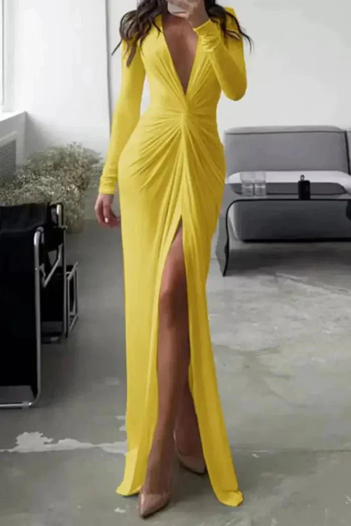 Abito Lungo Donna Classico Vestibilità Sofisticata
