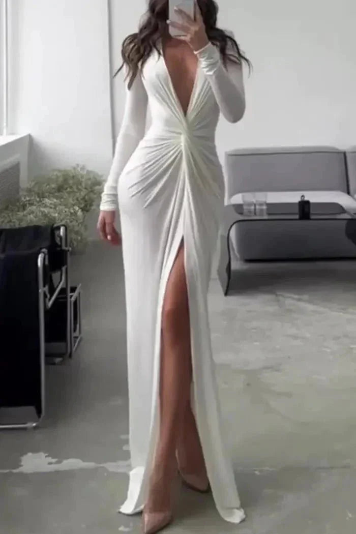 Abito Lungo Donna Classico Vestibilità Sofisticata