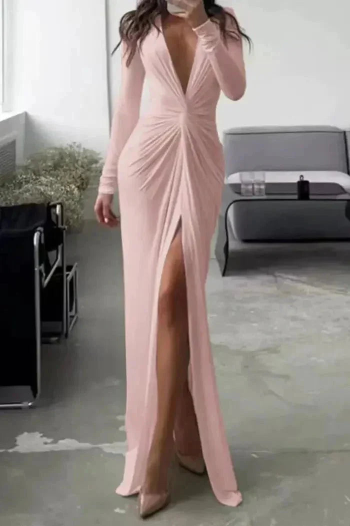 Abito Lungo Donna Classico Vestibilità Sofisticata