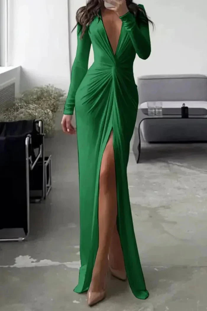 Abito Lungo Donna Classico Vestibilità Sofisticata