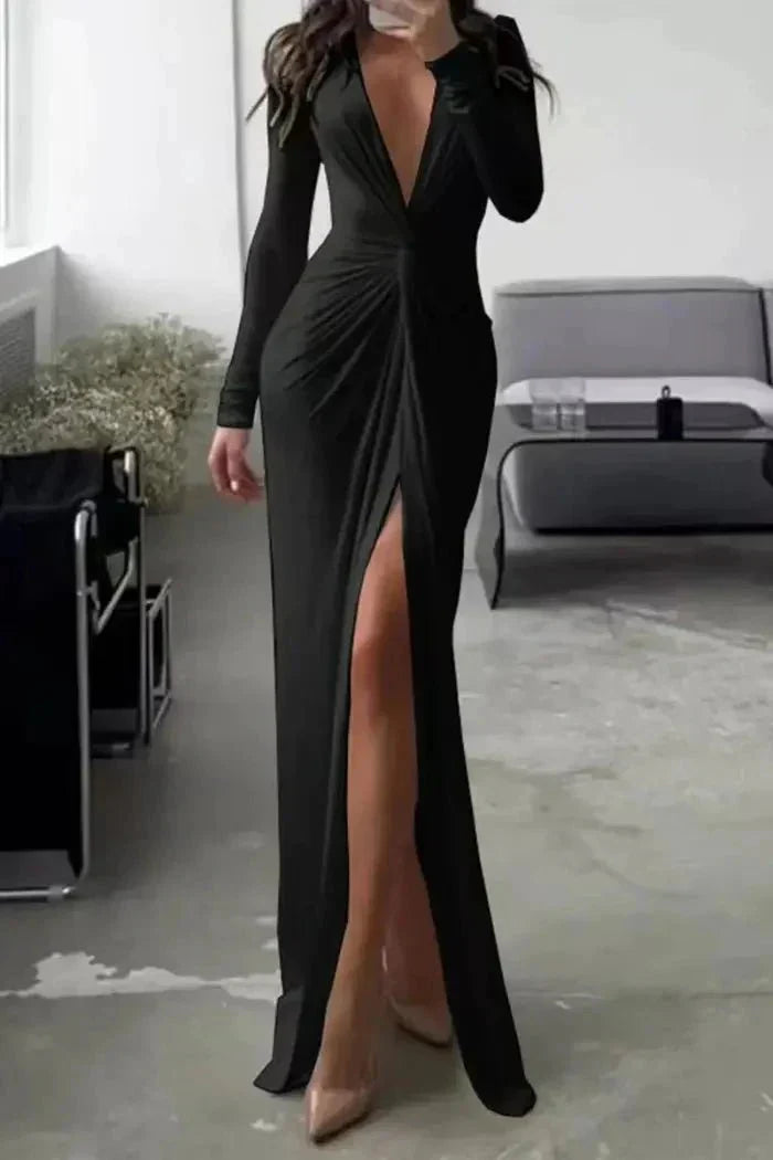 Abito Lungo Donna Classico Vestibilità Sofisticata