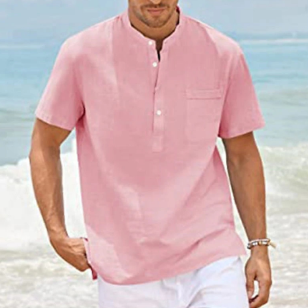 Camicia Uomo Casual Tessuto Morbido Vestibilità Regolare