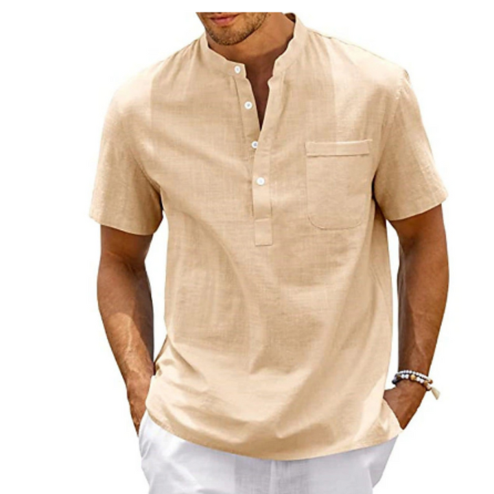 Camicia Uomo Casual Tessuto Morbido Vestibilità Regolare