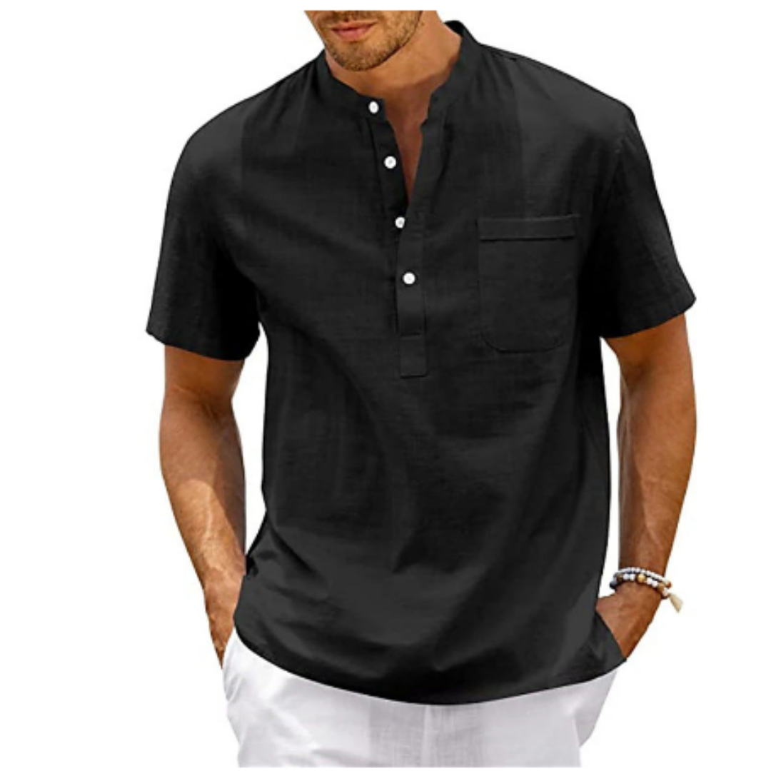 Camicia Uomo Casual Tessuto Morbido Vestibilità Regolare