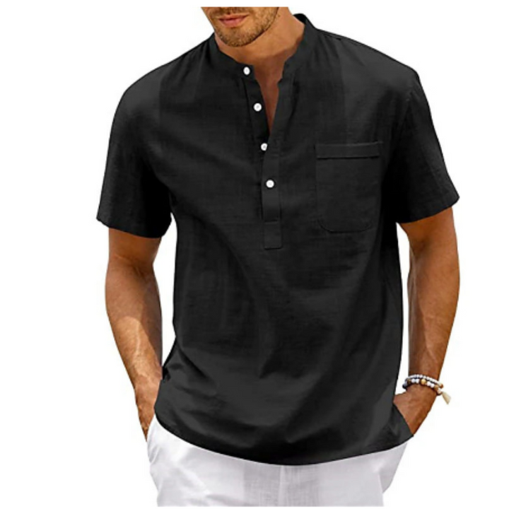 Camicia Uomo Casual Tessuto Morbido Vestibilità Regolare
