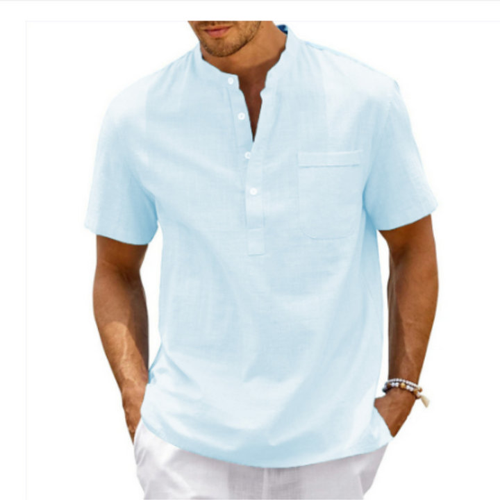 Camicia Uomo Casual Tessuto Morbido Vestibilità Regolare
