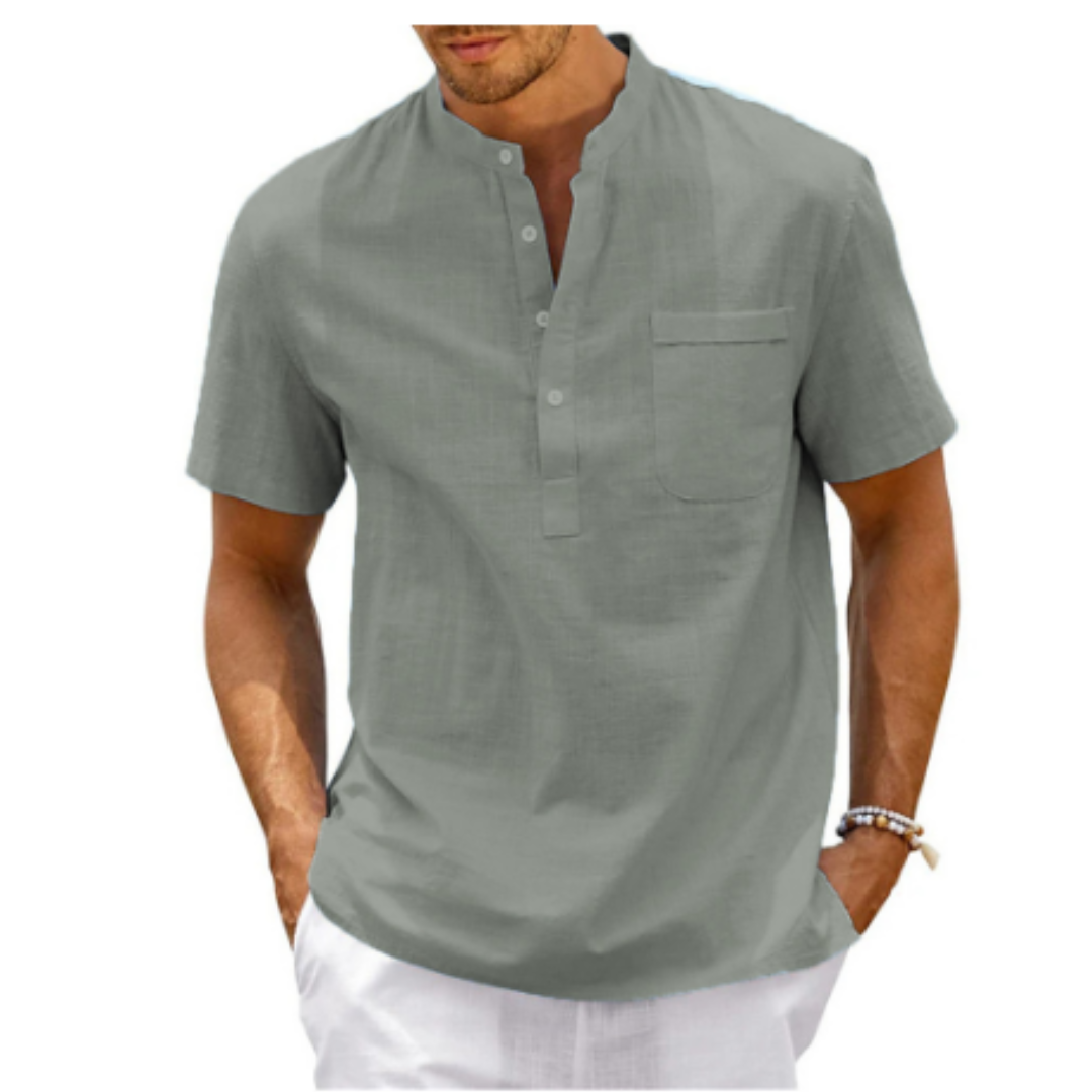 Camicia Uomo Casual Tessuto Morbido Vestibilità Regolare