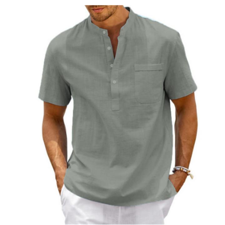 Camicia Uomo Casual Tessuto Morbido Vestibilità Regolare