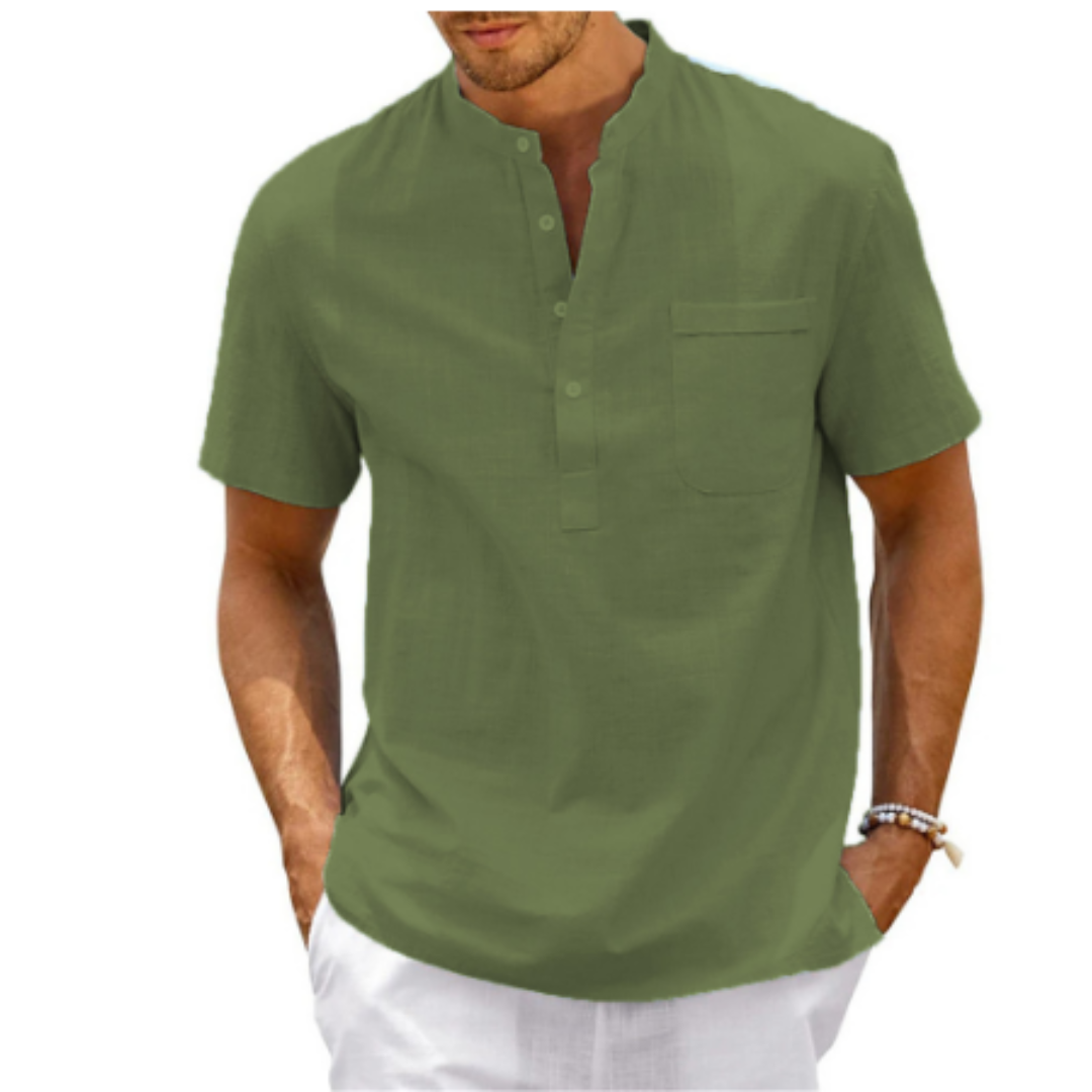Camicia Uomo Casual Tessuto Morbido Vestibilità Regolare