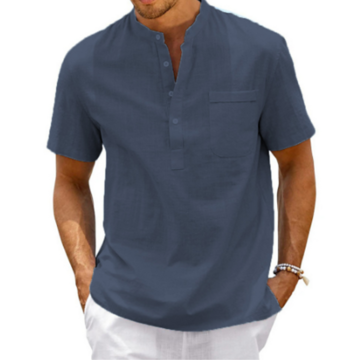 Camicia Uomo Casual Tessuto Morbido Vestibilità Regolare