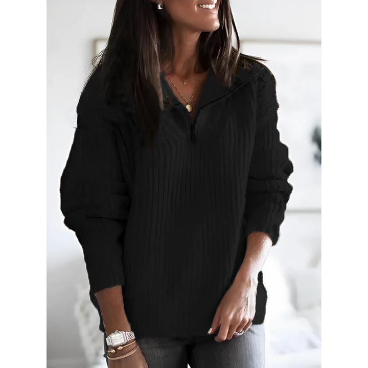 Maglione Donna in Maglia Spessa con Cerniera Manica Lunga