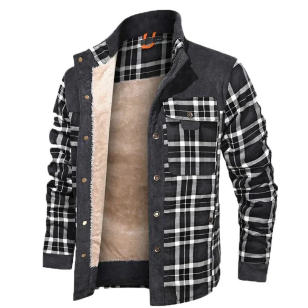 Giacca Uomo Quadri Bottoni Maniche Lunghe Regular Fit - Vesarelli