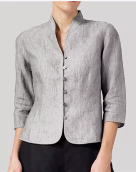 Camicetta Donna in Tessuto Leggero Colletto Alto Slim - Vesarelli