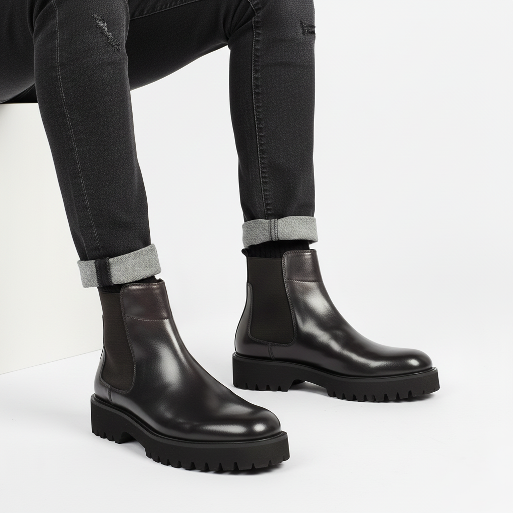 Scarpa Uomo con Rialzo Interno Stile Elegante Quotidiano