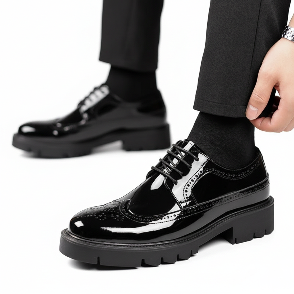 Scarpa Uomo con Rialzo Comfort Prolungato Classica