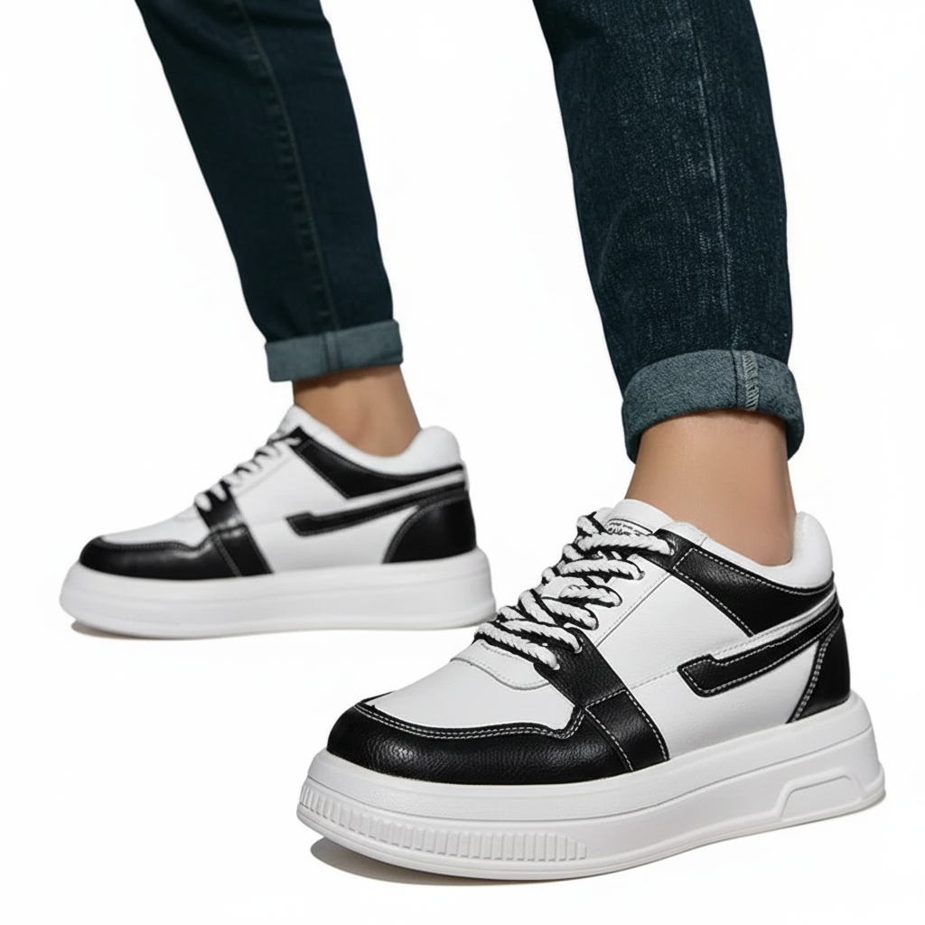 Sneakers Uomo con Rialzo Interno e Dettagli Comfort