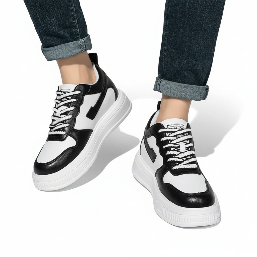 Sneakers Uomo con Rialzo Interno e Dettagli Comfort
