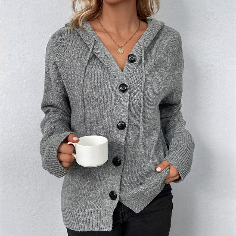Cardigan Donna con Cappuccio e Coulisse Casual - Vesarelli